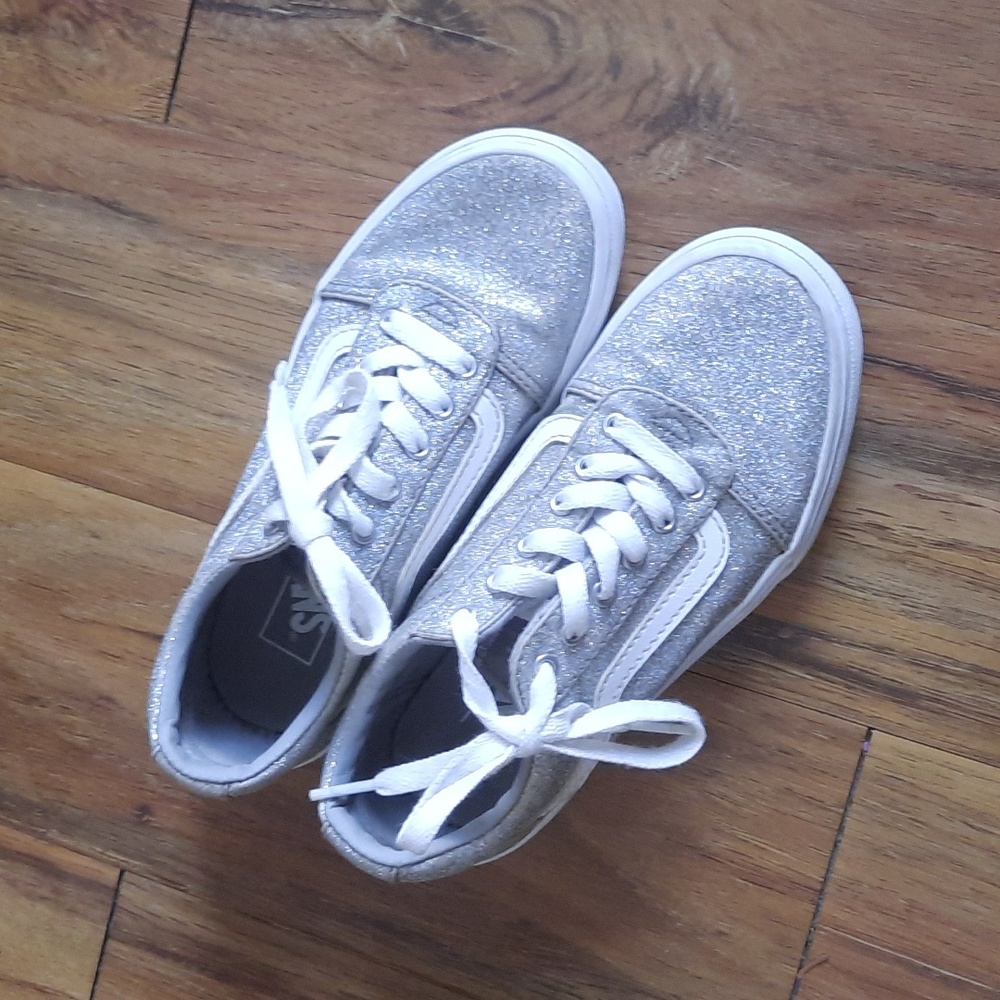 VANS ~ Kids Silver Sparkle Sneakers